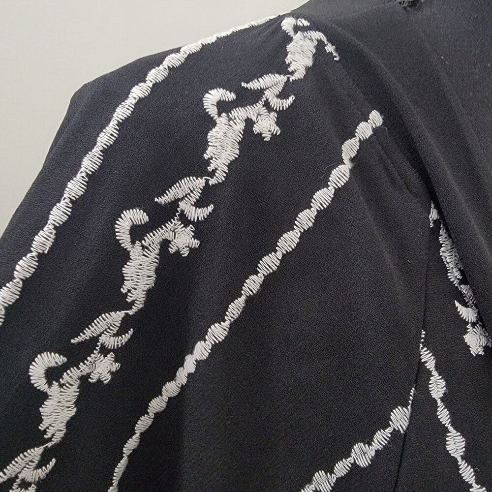 Topshop Kimono‎ Open Front Cardigan Embroidered Fringe Long Sleeve Witchy Sz 8 - Picture 13 of 15